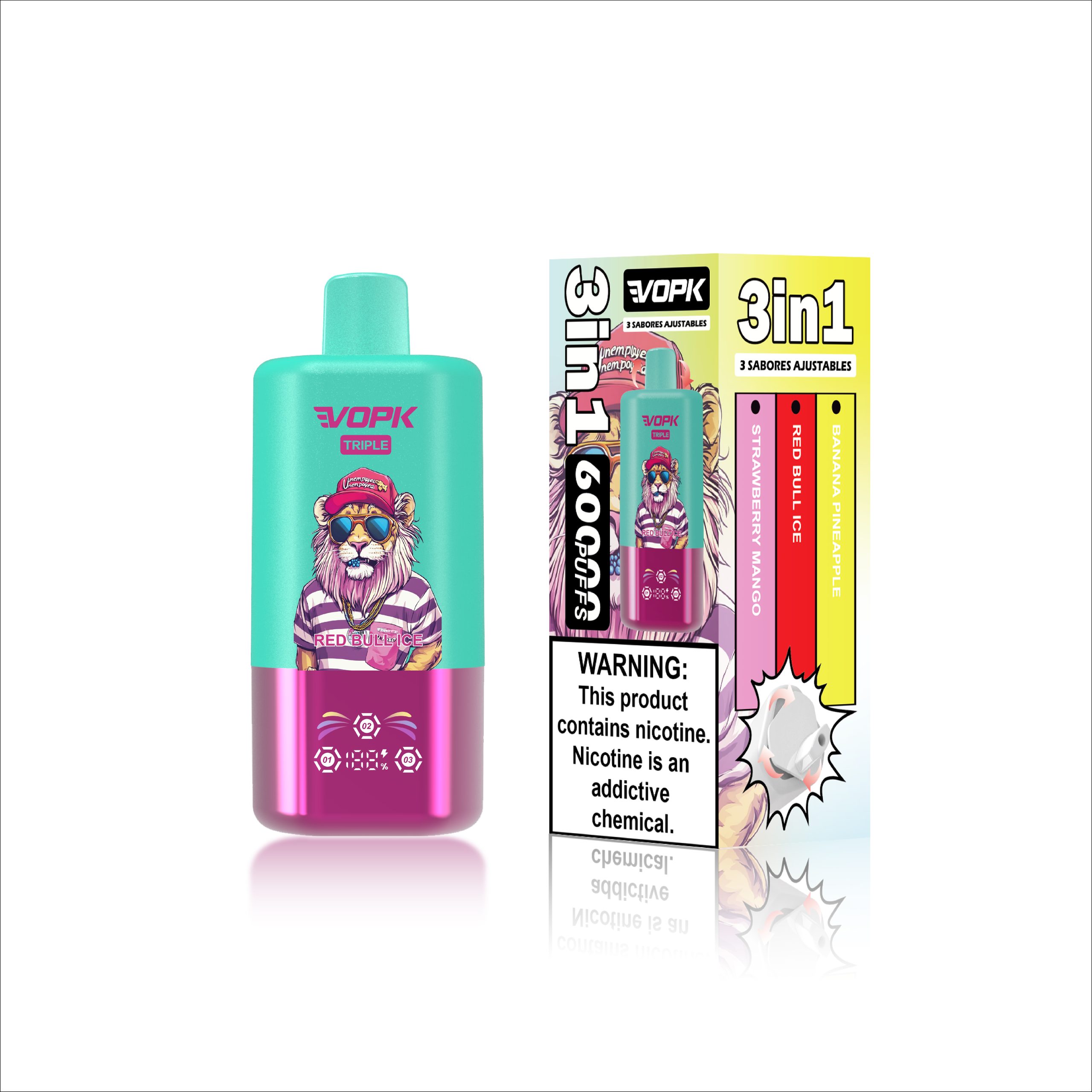 Vopk triple 60k 3in1 Disposable Vape (60000 Puffs)