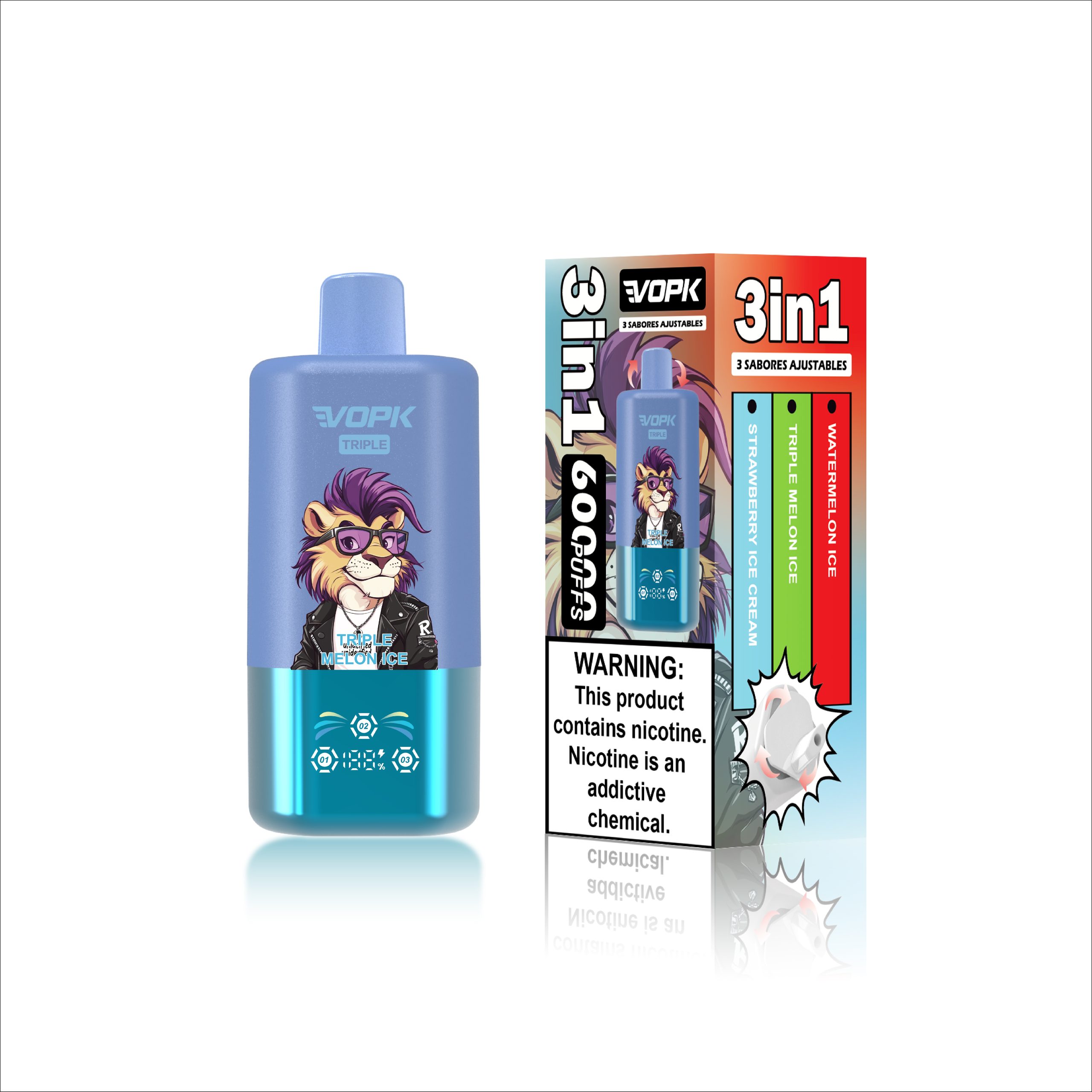 Vopk triple 60k 3in1 Disposable Vape (60000 Puffs) - Image 2